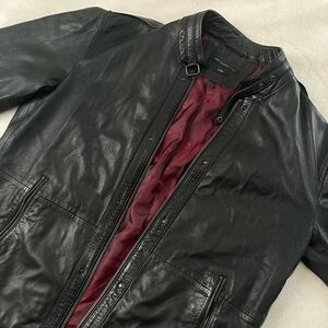John Varvatos LUXE leather collar jacket